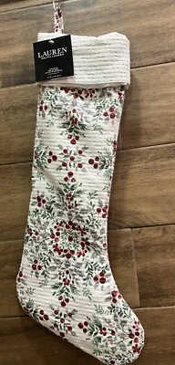 Ralph Lauren JUNIPER BERRIES Christmas Stocking Winter Holiday Fern 22” - New