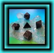 BLACK TOURMALINE SACRED GEOMETRY PLATONIC SOLIDS SET, BLACK PLATONIC SOLIDS SET
