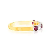 Luminesce Lab Grown 9ct Yellow Gold Created Ruby 0.30 Carat Diamond Ring, P