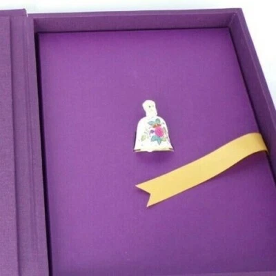 1998 HEREND MEMBERSHIP GUILD MINI BELL NANKING BOUQUET & DISPLAY CASE-NEW