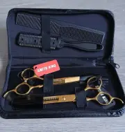 Smith King Professional Hair Grooming Kit Scissors Gold 440c