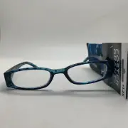 E307 Foster Grant +1.25 Brynna Blue W/Soft Case READERS Women's Reading Glasses