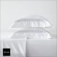 在飛比找momo購物網優惠-【HOLA】法式孟斐斯埃及棉素色床包雙人白