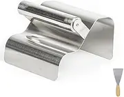Landscape Curb Trowel Stainless Steel 4" x 6" x 4" Concrete Curbing Tool Mower Edger Cement Model Making Tool With Handle & Putty Knife for Lawn, Garden, Pavement