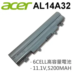 ACER AL14A32 6芯 原廠規格 電池 E5-511 E5-521G E5-551G E5- (9.3折)