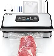 [Inkbird] INK-VS04 Home Food Vacuum Sealer Machine with Starter Kit, Dual Motor, Dual Pump, Multiple Functions, Countdown LED, Built-in Cutter and Bag Storage, Overheat Protection, Dry/Moist/Liquid Mode