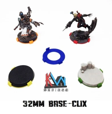 3D Printed - 32mm Base-Clix - Squad Markers for Miniature Bases