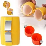 Egg Topper Cutter Tool Egg Cracker Tool Egg Shell Opener Hard Boiled Egg Peeler Egg Cracker Tool for Eggs Kitchen Gadgets Egg Cracking Tool Handheld Egg Slicer Egg Peeler Tool (Yellow)