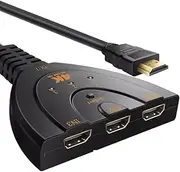 HDMI-Compatible Switch KVM Splitter 4K 2K 3D 3 Input 1 Output Mini 3 Port Video Switcher Hub 1080P for DVD HDTV for Xbox PS 3 PS4(3 in 1 4K)
