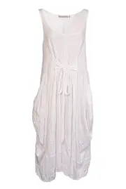 Crush Jersey And Mesh Dress--HAM-91191