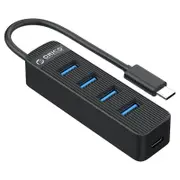[TWC3-4A-BK] Type-C 4 Port USB 3.0 Superspeed Hub, Reserve 10W type-C power port