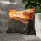 CUSHION COVER PILLOW CASE|SCENIC MOUNTAIN LANSCAPE SUNSET