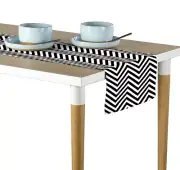 Black Chevron Table Runners - 12"x72" or 14"x108"
