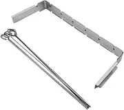 1Set Stainless Steel Skewer Rack Set with Skewers Portable Folding BBQ Grill Tools for Outdoor Picnics Camping and Grilling Durable and Space Saving Design