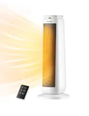 23” Oscillating Ceramic Tower Space Heater with Remote & Thermostat, Electric...
