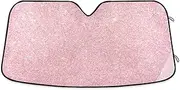 Blueangle Car Windshield Sunshade Pink Glitter Texture Front Auto Sun Shield Shade Visor Vehicle Accessories, 55" × 27.6"