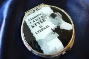 Fashionable Compact Travel personal mirror...Glamorous Lady...one of a kind!