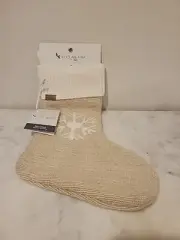 NEW Koolaburra by UGG Nicolina Tan And White Snowflake 21" Christmas Stocking