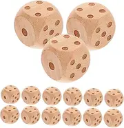 ERINGOGO 20pcs Wooden Dice Entertainment Dices for Sided Party Accessories Mini D6 Plain Six Wooden