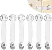 Gautio Child Safety Cabinet Locks, Baby Proof Drawer Strap Locks with Safe Quick & Easy 3M Adhesive, Kid Safety Cupboard Latches for Dishwasher, Fridge, Door, Trash Can, Oven, Toilet Seat, no Tools Need or Drill (6 PCS)