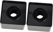 COMPUKAS 2Pcs Durable Abs Square Cube Microphone Station Logo Flag Black Practical Mic Logo for Interviews Presentations Easy Installation Disassembly