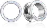 [Casvort] 2 PCS Hypoallergenic 2G-1" Beautiful Classic Conch Ear Gauges 316 Surgical Stainless Steel Comfortable Screw Back Ear Tunnels Plugs Body Piercing Jewelry