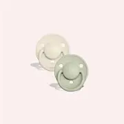 Round De Lux Silicone Dummy Duo - Ivory/Sage