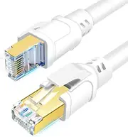 DDMALL CAT 8 Ethernet Cable, 0.5M High Speed 40Gbps 2000MHz Heavy Duty S/FTP CAT8 Patch Cord, Gigabit Internet Network LAN Cable with Gold Plated RJ45 Connector for Gaming, Router, Modem
