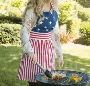 Brand New DII Red White & Blue American Flag Patriotic Apron - One Size