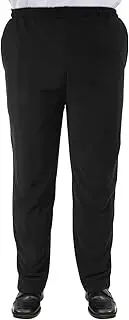 [ULTECHNOVO] Mens Black Chef Pants, Breathable Polyester-Cotton Kitchen Trousers, Size L, Professional Chef Uniform
