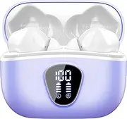 Wireless Earbuds Bluetooth 5.3 Headphones, 40H Playback HiFi Stereo Ear Buds with LED Display, Noise Cancelling Earbuds, IP7 Waterproof in-Ear Earphone for iOS Andriod Sport/Workout/Taro Purple