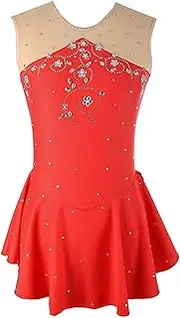 [Zagitova] Figure Skating Dress for Girls Patchwork Women Open Back Ice Competition Dance Outfits with Shiny Rhinestone