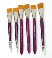 M. Grumbacher Golden Edge #4622 Flat Wash Lot - 6 Brushes, Size 1"