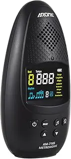 Electronic Metronome Lightweight Rechargeable Color Screen Vocal Metronome for Mini Piano Guitar Drum Guzheng Digital Metronome Adjustable Volume with Rhythm/Speed/Beat Connected to Headphones