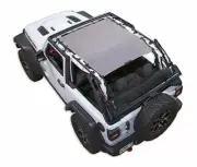 SpiderWebShade Mesh Bikini Top-Grey, for Jeep JL 2dr.; SWS-SHDTOP-01-JL2D-GRY
