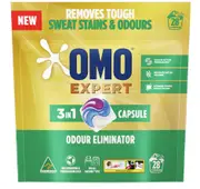 OMO Expert Odour Eliminator 3 in 1 Laundry Capsules 28 Pack