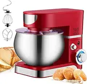 Stand Mixer, 1000W Electric Dough Mixer Kitchen Mixer, 5.5Qt Large Food Mixer with Dough Hooks, Flat Beaters, Wire Whip & Pouring Shield Attachments, 6-Speed Adjustable, for Most Home Cooks