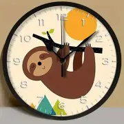 Sloth 25cm Plastic Silent Kids Wall Clock Child