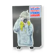 Quirky Fun Japan Sticker Stylish Boy Camera Smile Decal B-Side Label