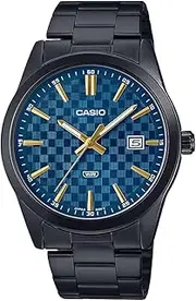[Casio] MTPVD03B-2A Analog Black Band Unisex Watch, Blue Dial, 48 × 41 × 9.6 mm