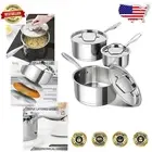 Oven-Safe Stainless Steel Saucepan Set with Cool-Touch Handles - 3QT, 2QT, 1QT