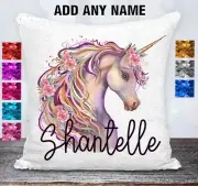 Unicorn Cushion Cover Sequin Throw Pillow Flip Sequins Personalised