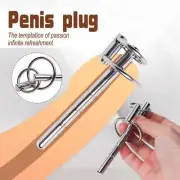 Stainless Steel Penis Plug Stretcher Dilator Urethral Sounds 2 Ring Trainer