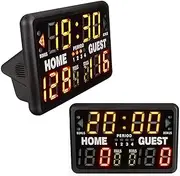 Digital Scoreboard, Score Keeper Portable Electronic Scoreboard, 24s Settings and Buzzer Alert Function, 800mcd Brightness and 328 Feet Viewing Distance with Rear Display