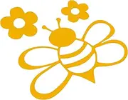 INFINAUTO Bumper Decal Yellow Square Bee Balm Car Sticker Personalized Decoration Vehicle Body or Door or Window