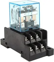 Intermediate Relay HH63P LY3NJ 10A Micro Small Electromagnetic Relay ACDC12V24V AC110V 220V 380V with 11 pins Socket Base PTF11A (Color : with Socket, Size : AC 220V)