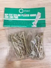 Conso Nip-Tite Pleater Hooks 32171 Contains 10 Ceiling Hooks 4 Pins NEW Gold