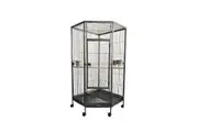 YES4PETS 162cm Large Corner Bird Cage Pet Parrot Aviary Perch Castor Wheel