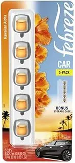 Febreze Car Hawaiian Aloha 5 pack with Bonus Storage Case