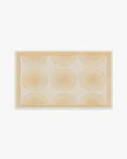 90' x 150' | Machine Washable Runner Rug | Kid & Pet Friendly | Indoor Rug | Jonathan Adler Santorini Ivory & Gold Rug | Ruggable